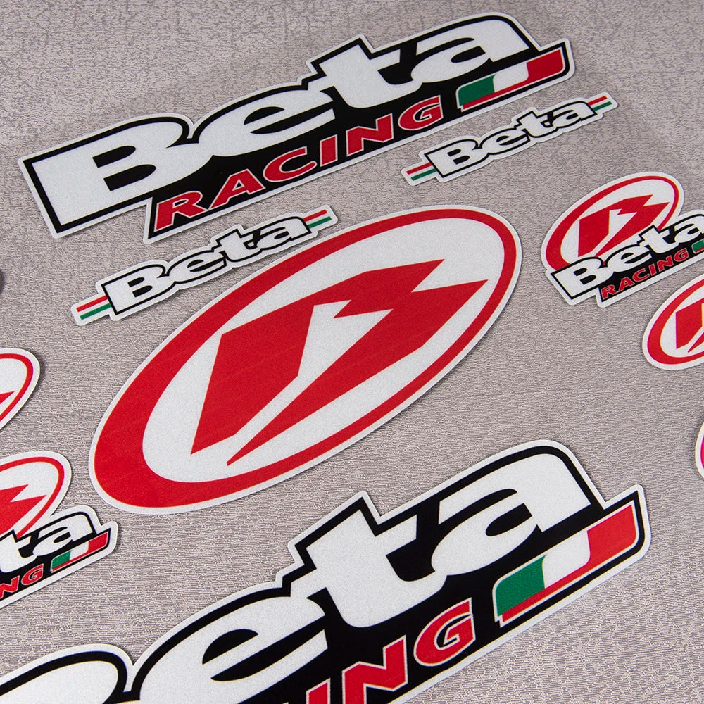 Beta Racing Reflective Motorcycle Sticker Decal Vinyl Graphics Kit – 12 Pieces – 30×22cm – Waterproof / Oil & Scratch Resistant – 2-Year No-Fade – Car / Bike / Helmet – $16