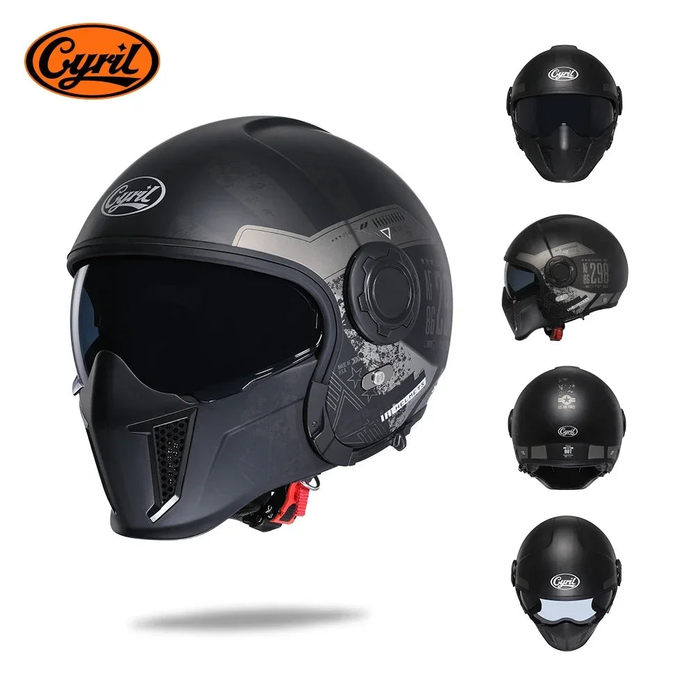 Retro Modular Helmet with DOT and ECE Approval