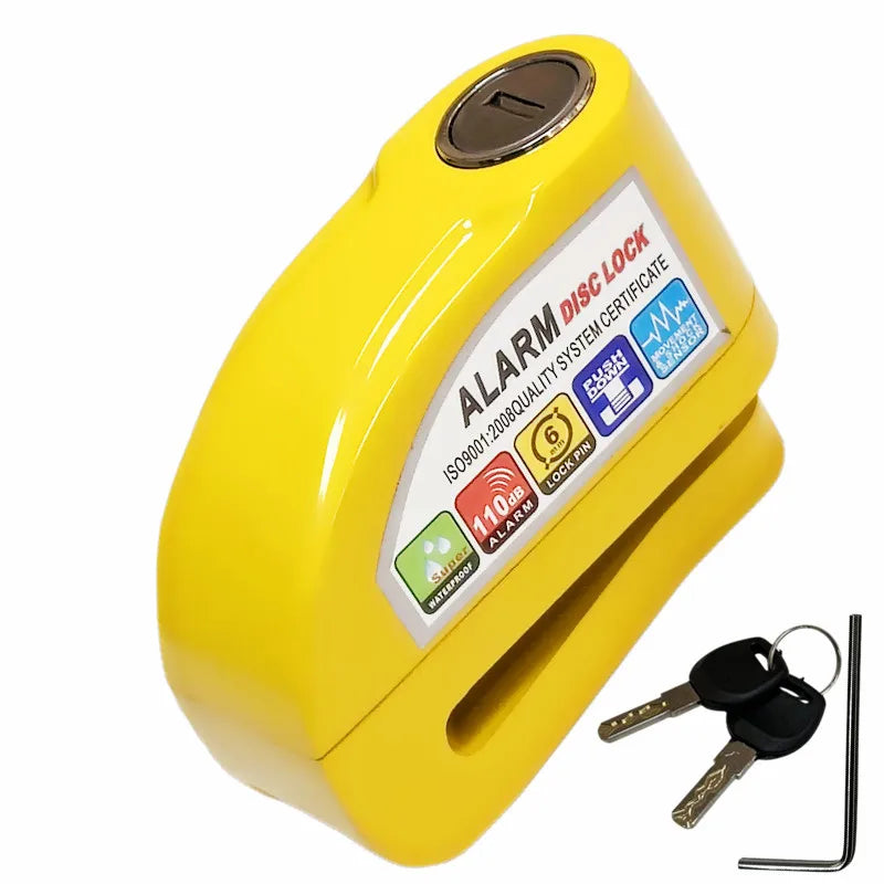 Falante Motorcycle Alarm Lock Safety Anti-Theft Disc Brake Aluminum Alloy Motorbike Bicycle Accessories – Model 8302 – 21x14x4cm – 18 Color Styles
