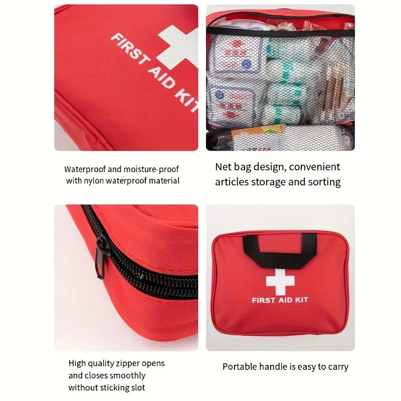 184-Piece First Aid Kit Multi-Purpose Emergency Medical Supplies Portable Medical Bag for Outdoor Hiking Camping Motorcycle Travel Home
