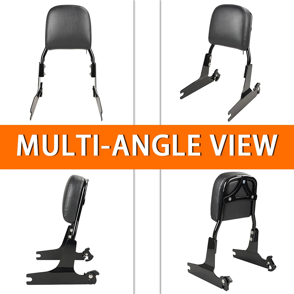 Motorcycle Rear Passenger Detachable Sissy Bar Backrest With Cushion Pad Fit For Harley Softail Heritage Classic 2000 - 2017