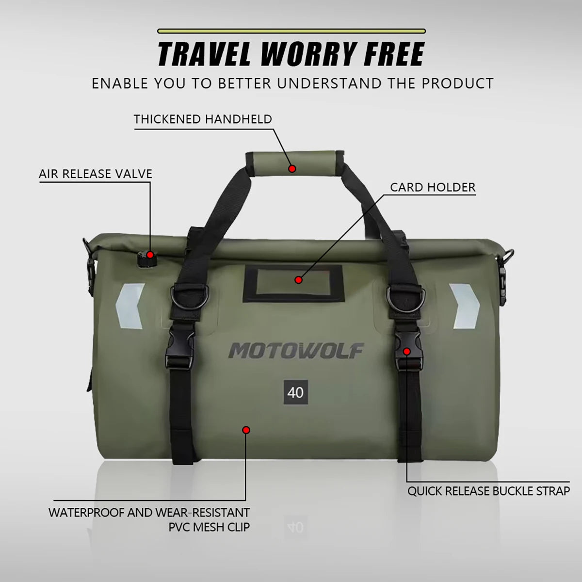 Motorcycle Backpack – Waterproof 20L/40L/66L Dry Travel Bag