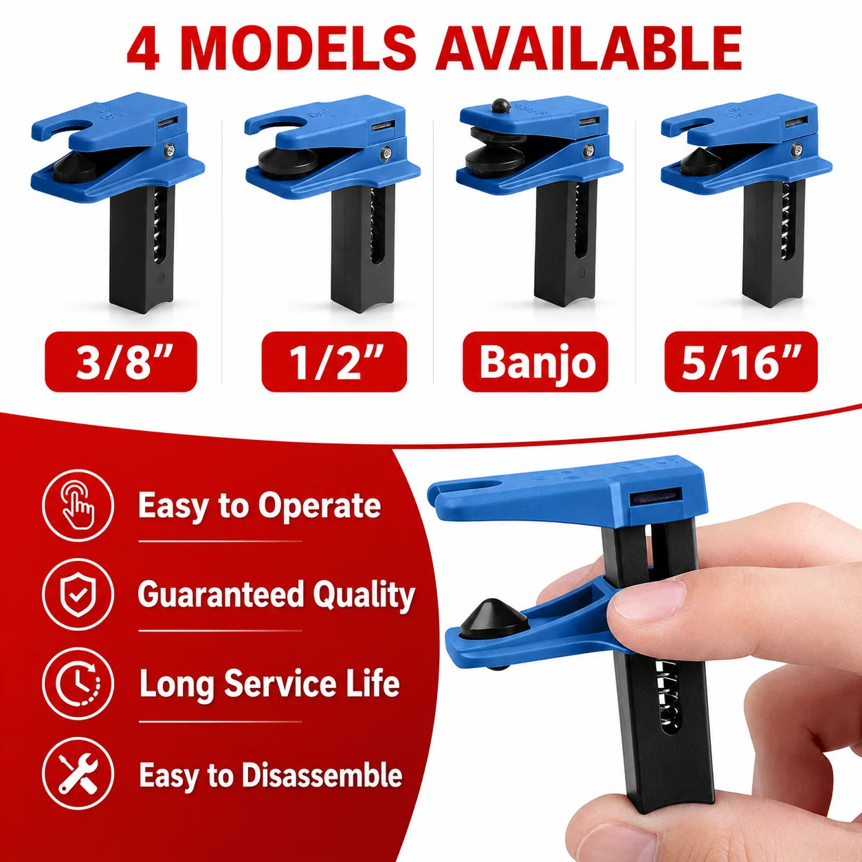 Brake Oil Hose Clamp and Pinch-Off Pliers – Brake Line Tools – Brake Line Stopper and Fluid Pipe Leak-Proof Tool for Car and Motorcycle – 1 Set or 2 Sets – from $12