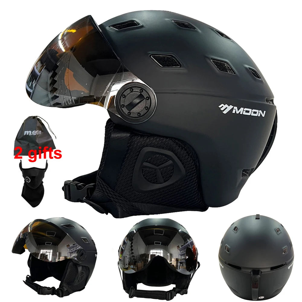 Ski and Snowboard Helmet with Integrated Goggles