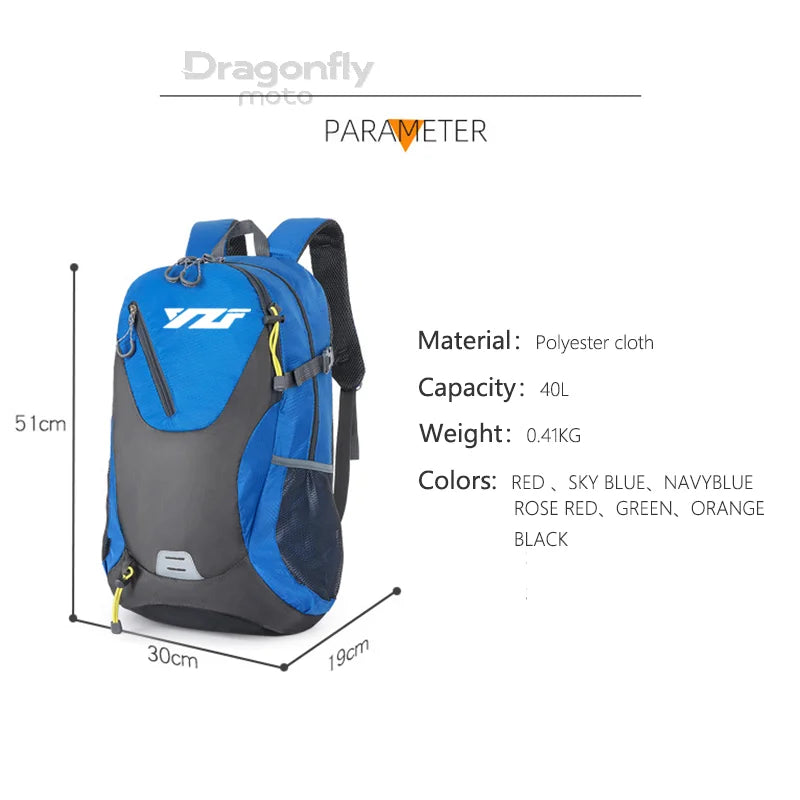 Motorcycle Backpack – Waterproof Racing Travel Bag for Yamaha