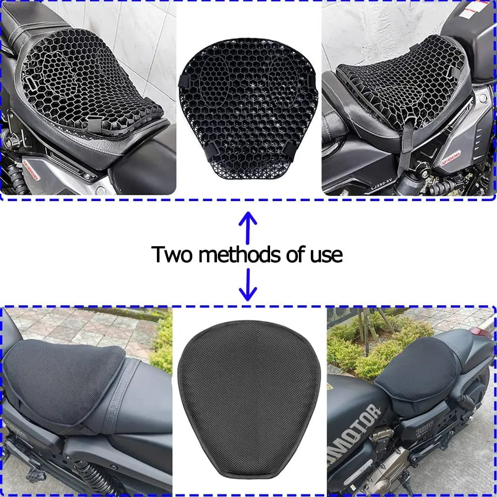 Motorcycle Seat Cushion Shock Absorption Decompression Gel Honeycomb 3D Comfortable Universal Motorcycle Seat Cushion