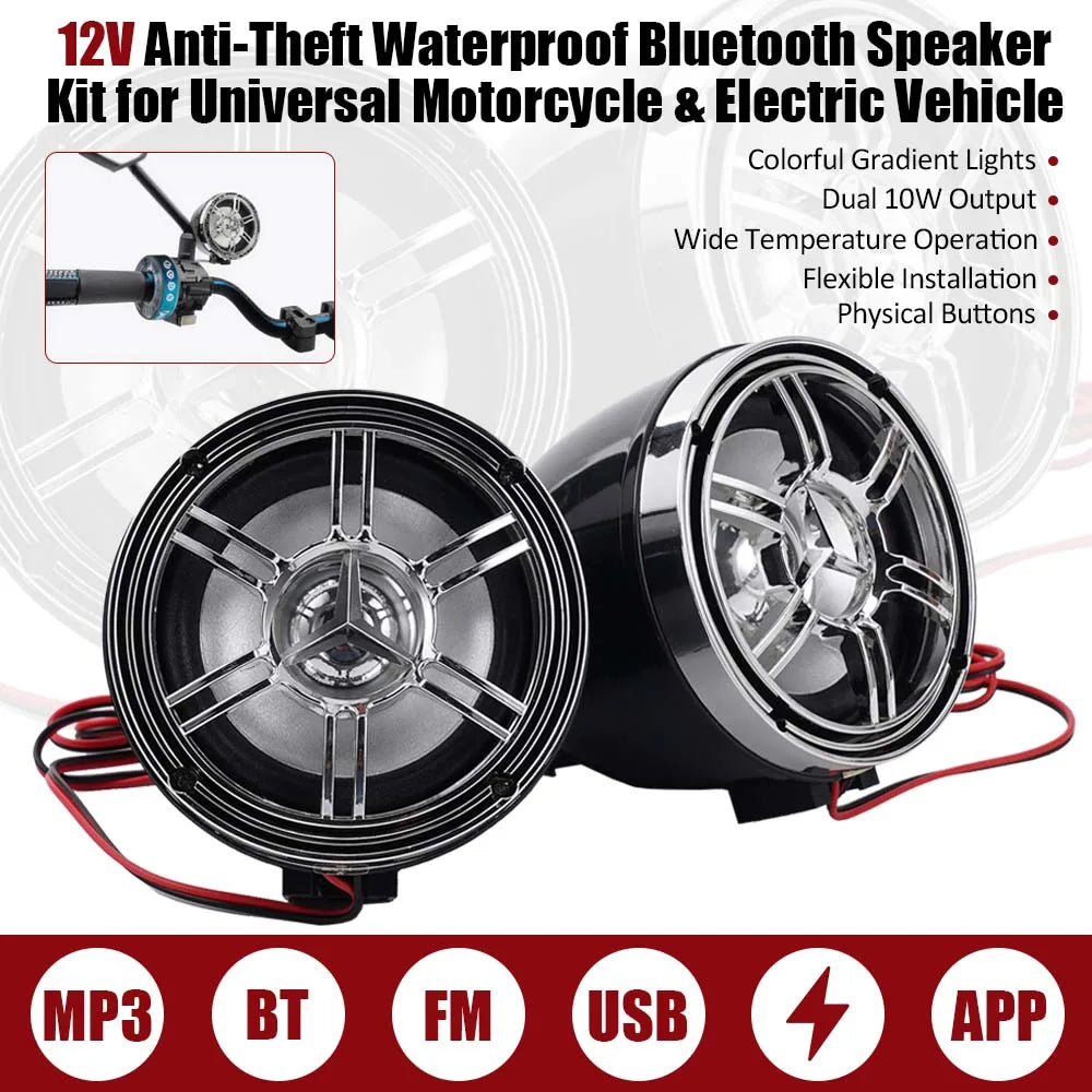 Motorcycle Speakers – 20W Bluetooth Waterproof Speaker Kit