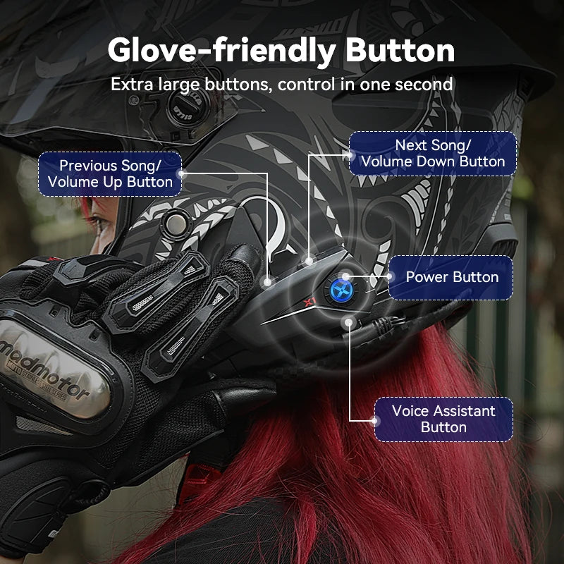 XGP X1 Motorcycle Bluetooth Headset – Voice Control & Auto Call Answer