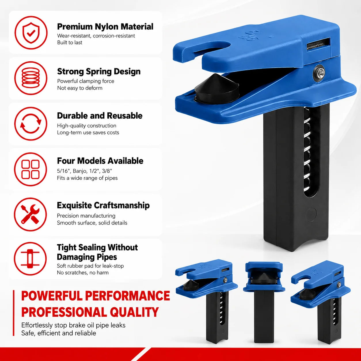 Universal Brake Hose Clamp and Oil Line Stopper Pinch-Off Pliers – Brake Line Tools – Fuel Fluid Pipe Leak Stop for Auto and Motorcycle – 1 Set or 2 Sets – from $15
