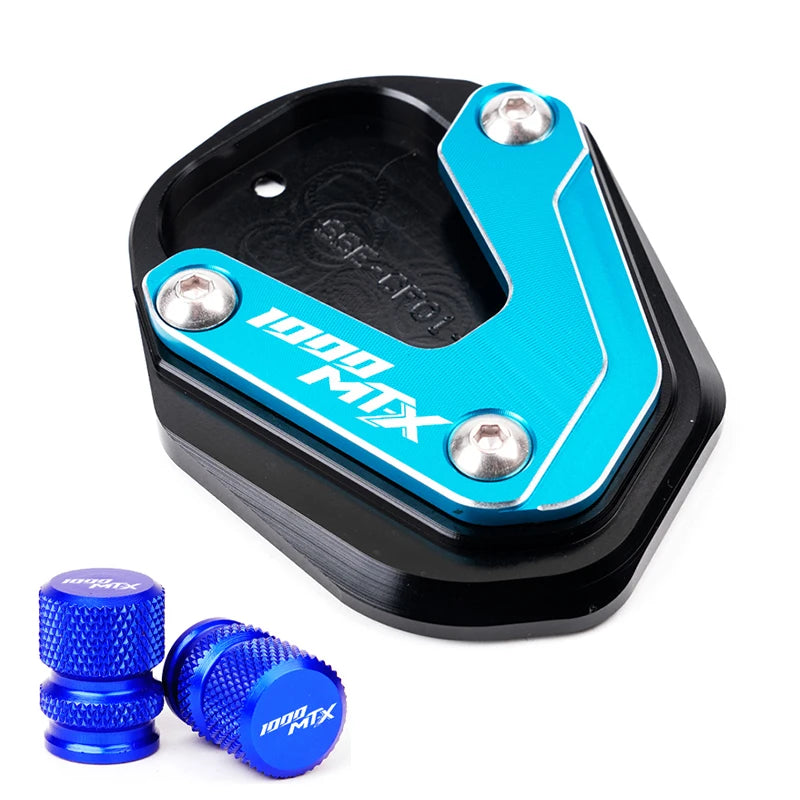 For CFMOTO 1000MT-X 1000MTX 1000 MTX 1000 MT X 2026 Motorcycle Kickstand Side Stand Extension Pad Support Plate Tire Caps – MOWOK Aluminum Black Red Grey Gold Blue Sky Blue Combo
