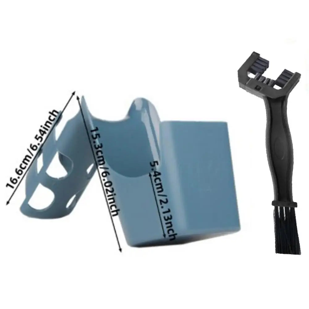 Motorcycle & Bicycle Chain Oil Storage Splash-Proof Tool Box with Brush – ABS Chain Scrubber & Dirt Cleaner Kit for Mountain Road Folding Bike – $10