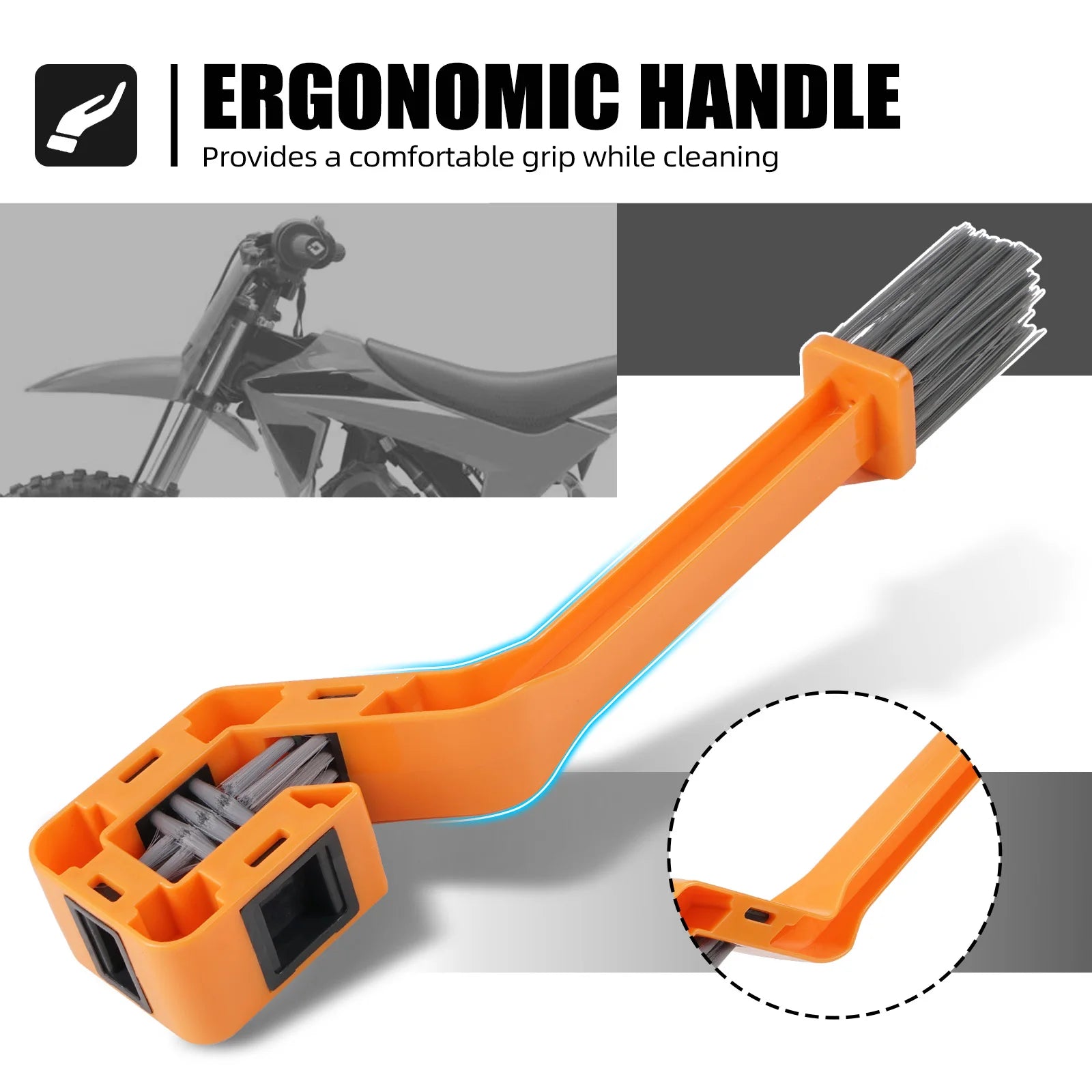 Universal Motocross & Off-Road Chain Cleaning Brush – Four-Sided Nylon Bristle – KTM Husqvarna Sherco Yamaha Honda Suzuki Kawasaki – $14