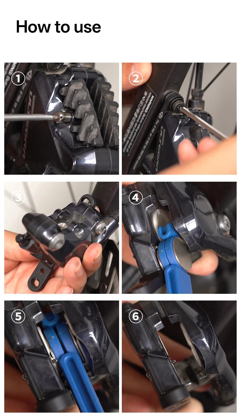 2-in-1 Bicycle Brake Pad Spreader Tool – Brake Bleeding Tools Durable PA6 Carbon Steel 360° Rotatable Hydraulic Disc Brake Caliper Piston Reset – 1 / 2 / 3 / 4 / 6 PC – from $10
