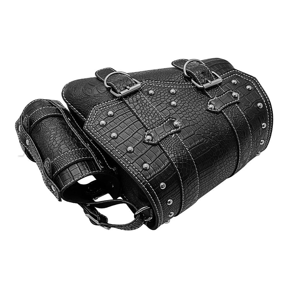mofastwolf Sportster Iron 883 XL883 1200 Saddlebag Waterproof Storage Bag Motorcycle Swingarm Bag Side Tool Bag PU Leather Hard-Shell Detachable Water Bottle Bag – A-Side / B-Side (1PC)