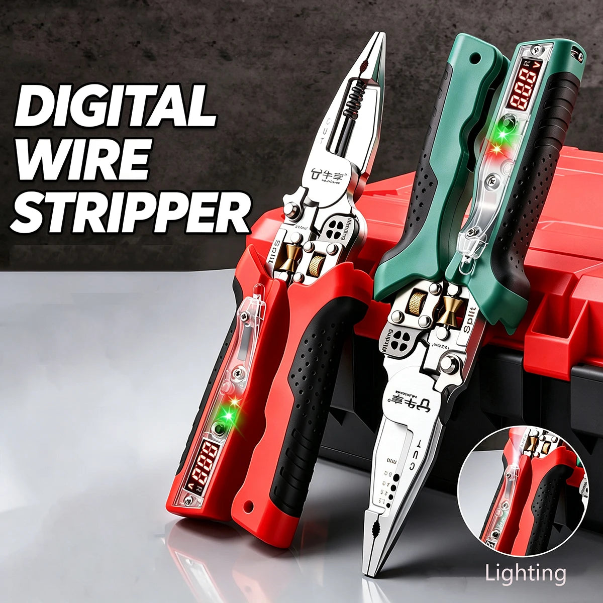 NIUXIANG 10-in-1 Rechargeable Wire Stripper Pliers – Built-In Voltage Tester – Wire Strip + Cut + Crimp – Motorcycle Electrical Repair – $31
