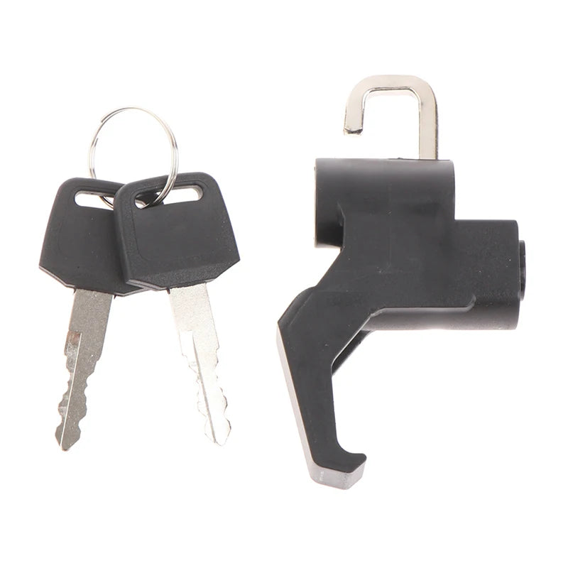 Universal 1pc Motorcycle Helmet Lock Handlebar 22-26mm Anti-Theft Security Motorbike for Motorcycle with 7/8" Round Tubing – Key Lock 2 Keys Wrench Black
