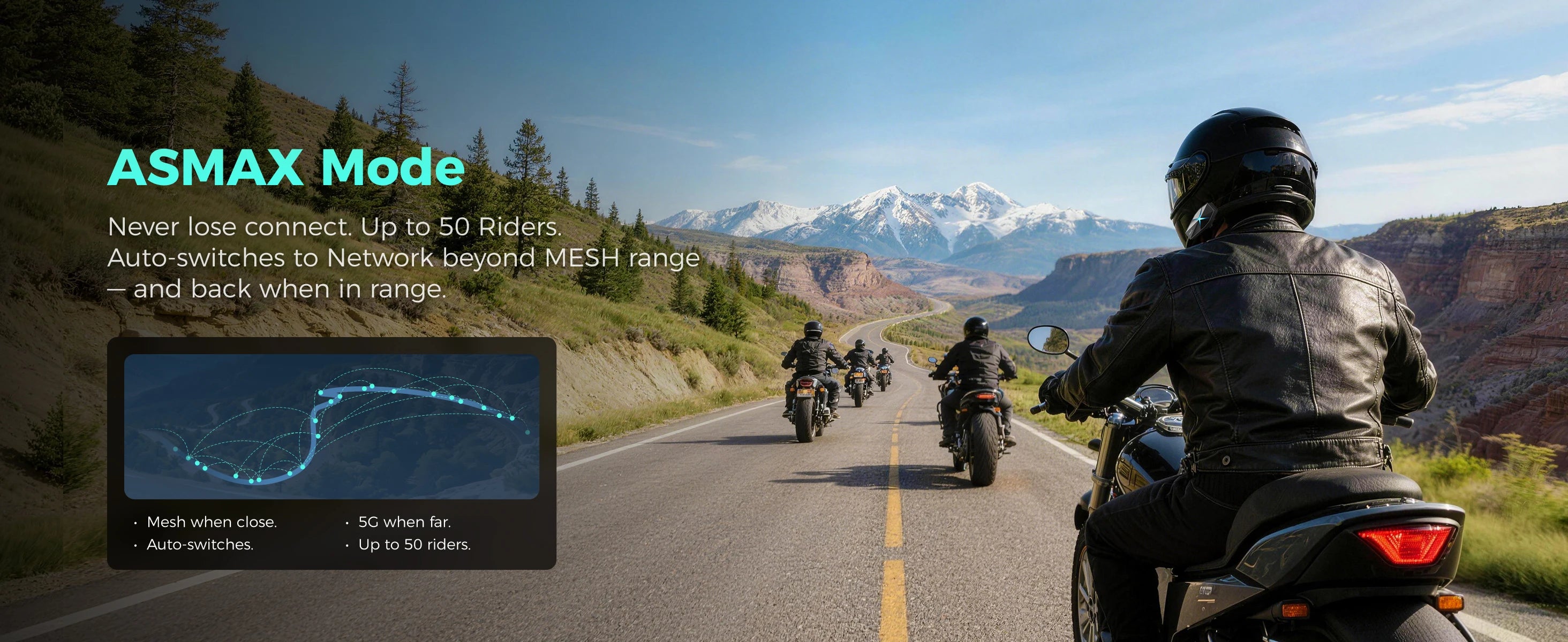 ASMAX S1 Motorcycle Bluetooth Intercom – 8-Rider Communication Headset