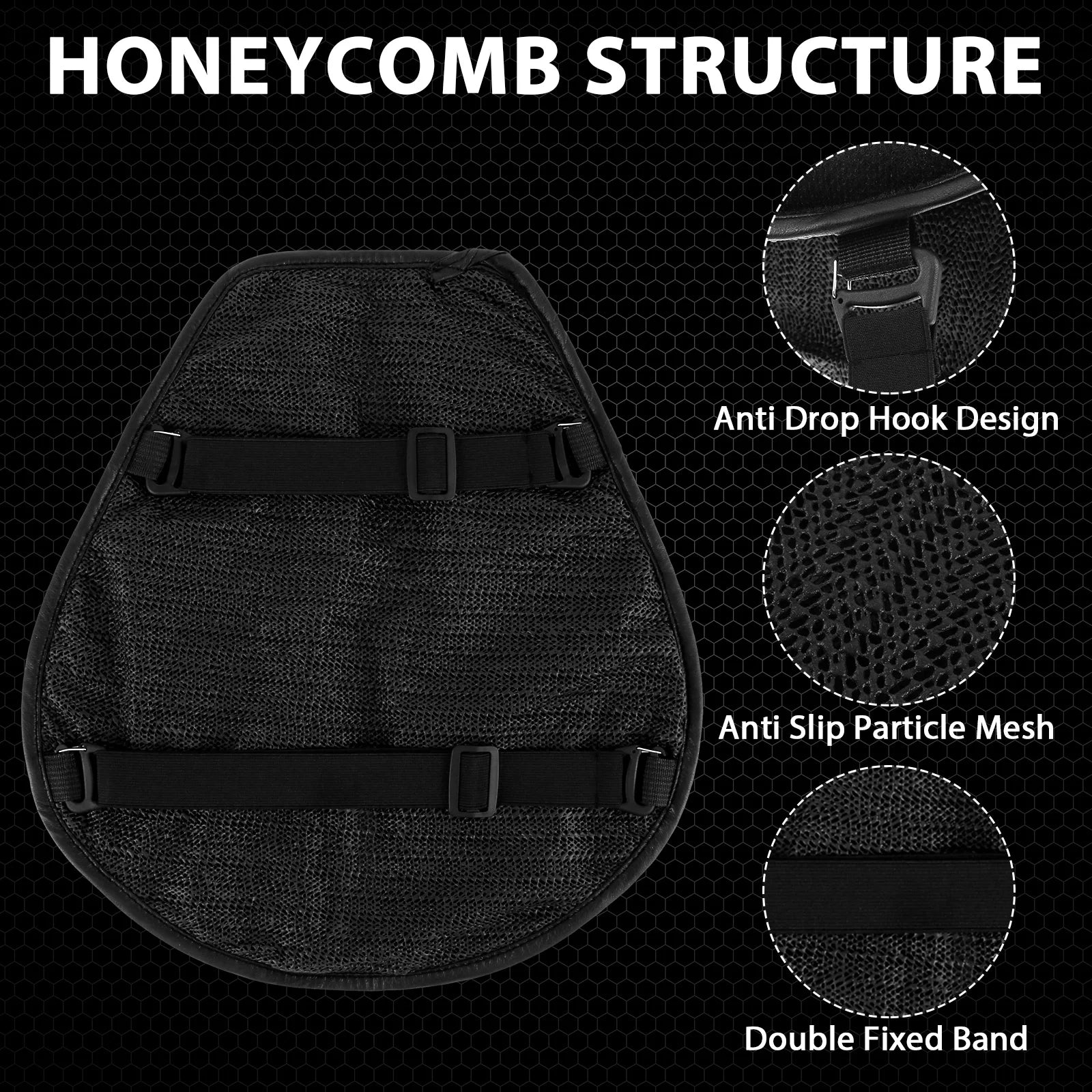 Motorcycle Seat Cushion – 3D Honeycomb Gel Pad Anti-Slip