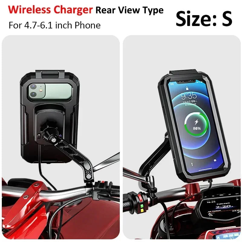 Motorcycle Wireless Charger Holder QC 3.0 Fast Charging Motorbike Phone Waterproof Cellphone Stand For iPhone 17 16 15 Samsung