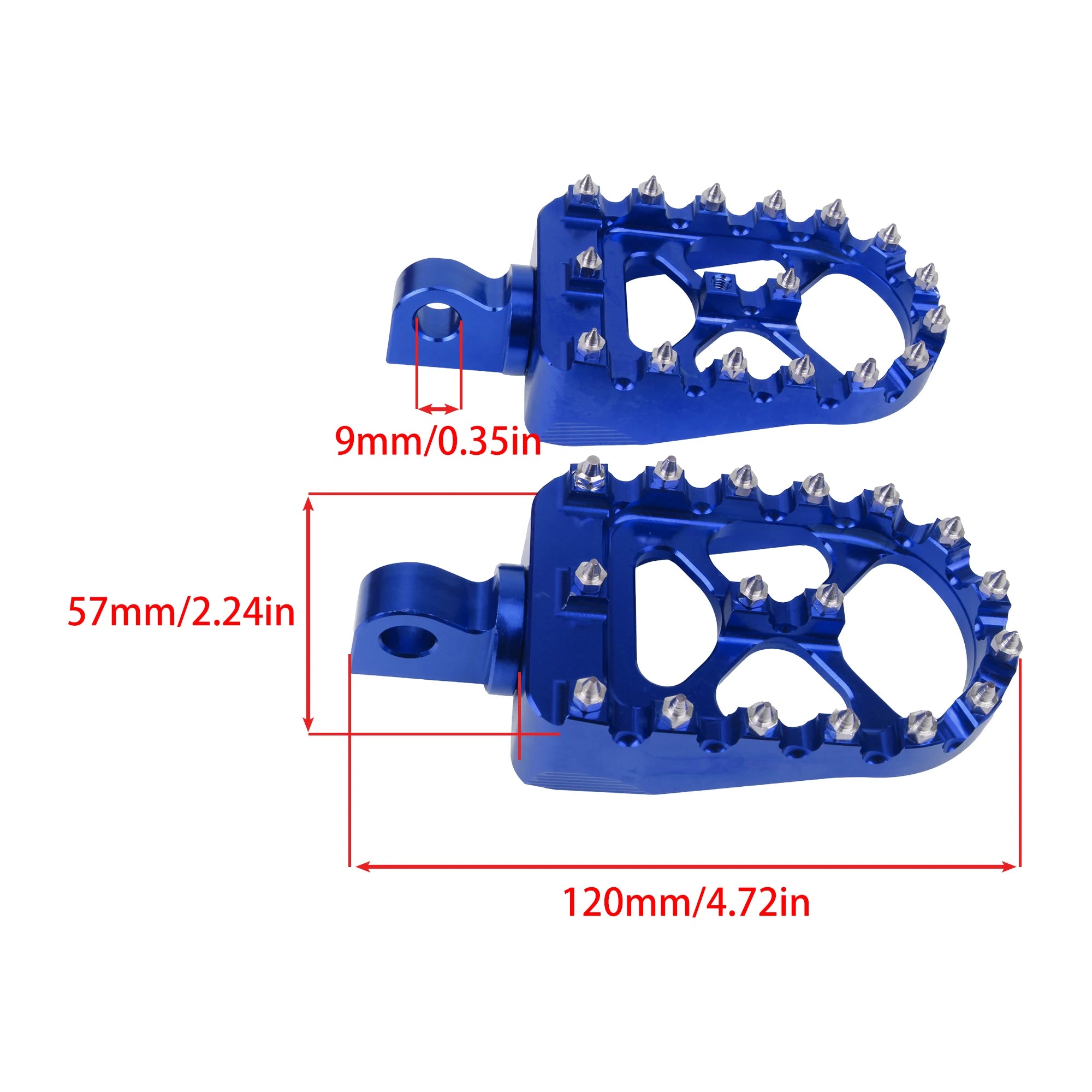 Harley-Davidson Wide Fat Foot Pegs – 360° Rotatable – Dyna / Fat Bob / Softail / Sportster / Street Bob – CNC Aluminum + Stainless Steel – 57mm Wide – 5 Colors – $51