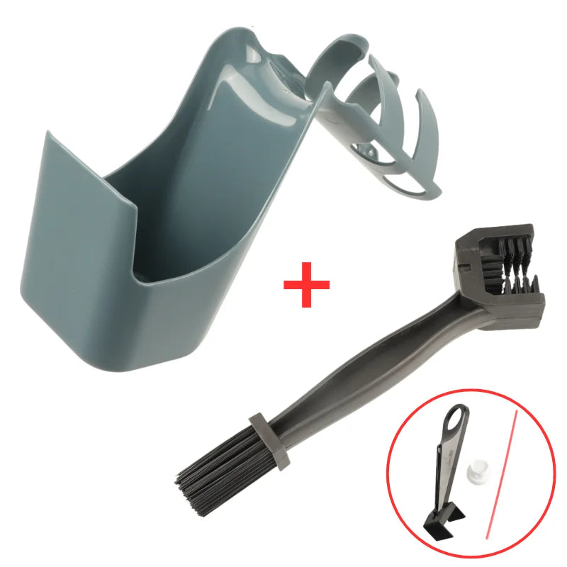 Chain Oil Storage Box & Brush Kit – Motorcycle & Bicycle Chain Cleaning Maintenance Organizer – Black / Blue / Orange – $18