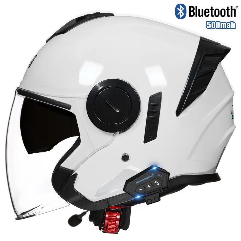 Three Quarter Open Face Helmets with Built In Bluetooth Headset