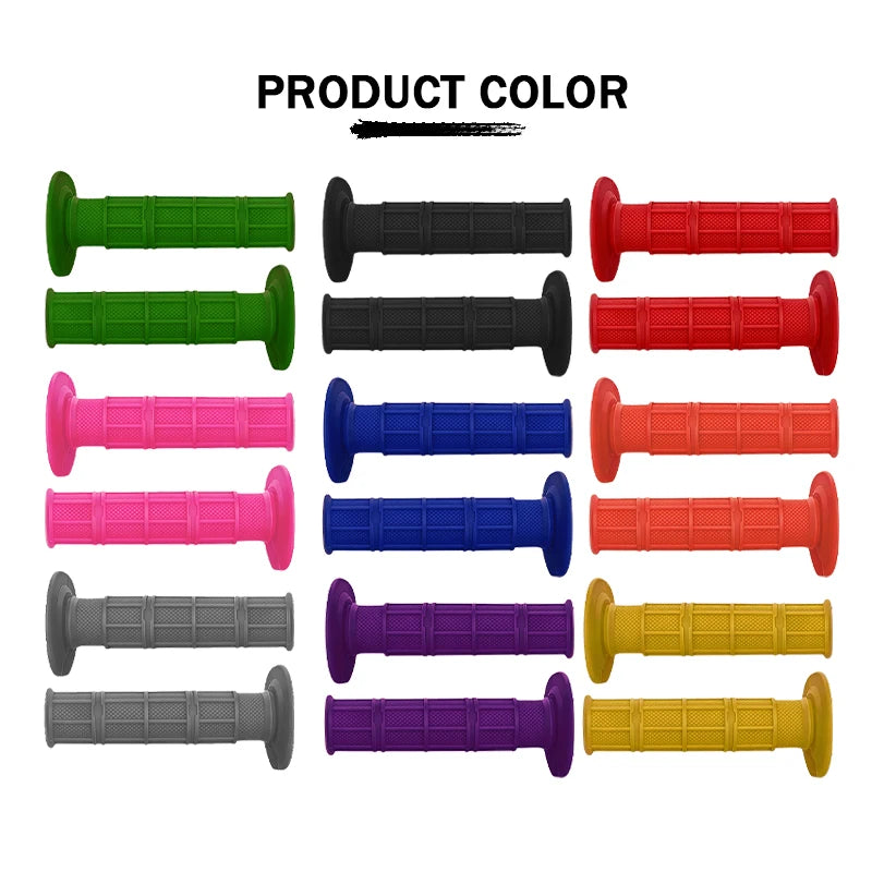 fastcozy Universal Motorcycle Handlebar Grips 7/8" Left 22mm Right 24mm Non-Slip Soft Rubber Modification Moto Handles for Honda Suzuki Ducati Benelli Dirt Bike Motocross – 7 Colors (1 Pair)