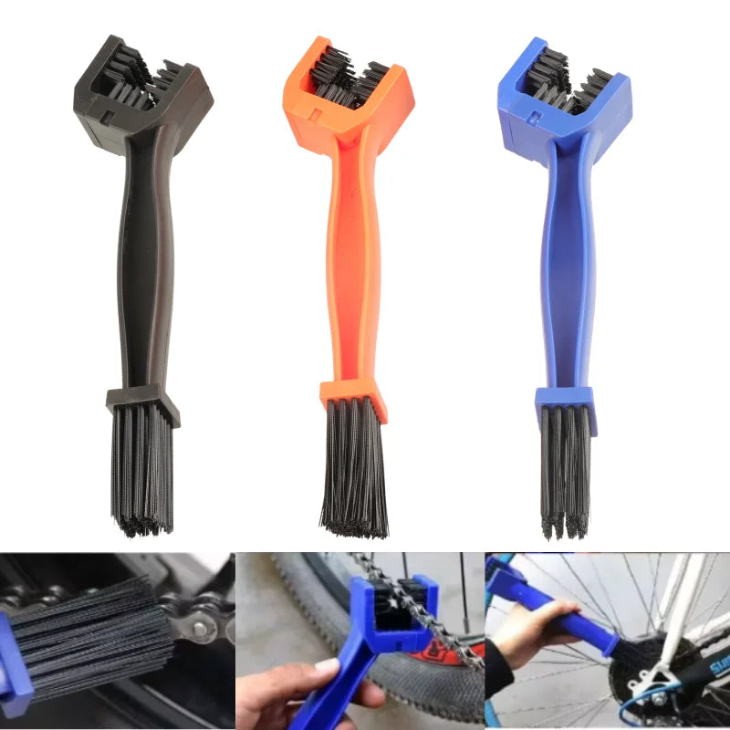 Chain Oil Storage Box & Brush Kit – Motorcycle & Bicycle Chain Cleaning Maintenance Organizer – Black / Blue / Orange – $18