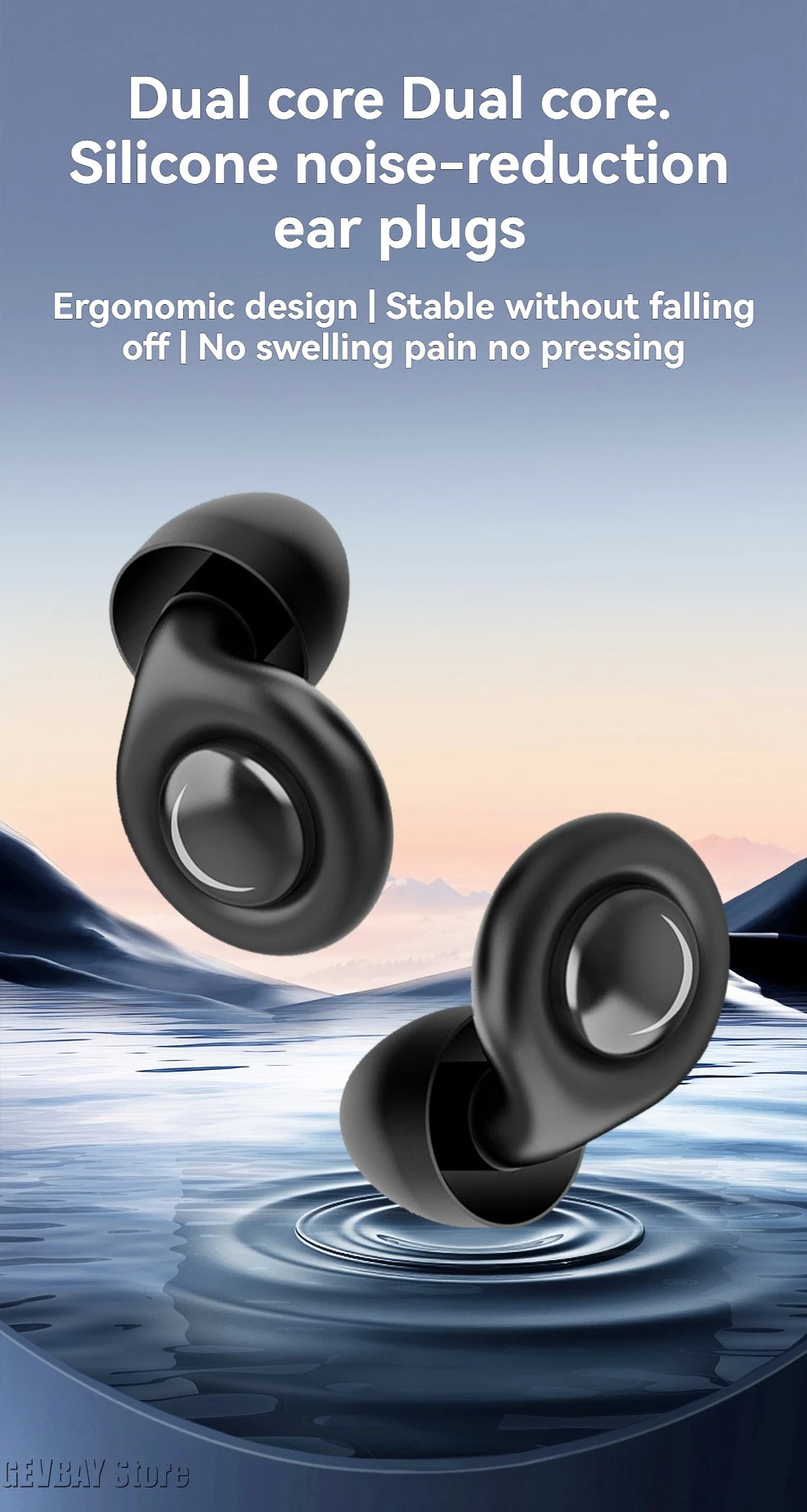 GEVBAY Anti-Noise Earplugs Silicone Ear Plug Noise Cancelling for Sleep Anti-Snoring Motorcycle Earplug Noise Insulation Ear Protectors – Silicone – 2×2×2 cm – 30g – 3 Style Options