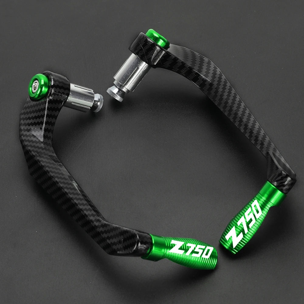 Kawasaki Z750 2007–2010 Brake & Clutch Lever Hand Guard Protector – CNC Aluminum + Carbon Fiber – 22mm – 8 Colors – $28
