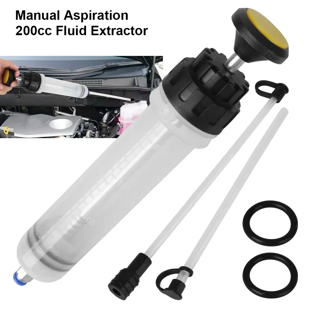 200cc Car Oil Change & Brake Bleeder Fluid Pump Extractor Filling Syringe Bottle – Brake Bleeding Tools for Universal Truck Motorcycle Vehicle – Black – $11