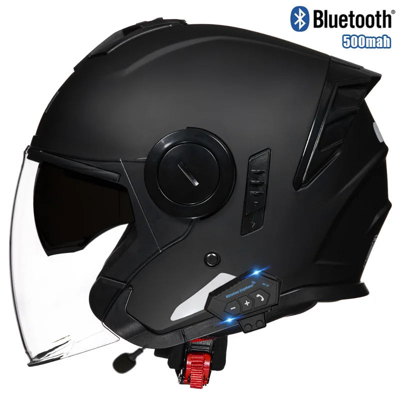 Three Quarter Open Face Helmets with Built In Bluetooth Headset