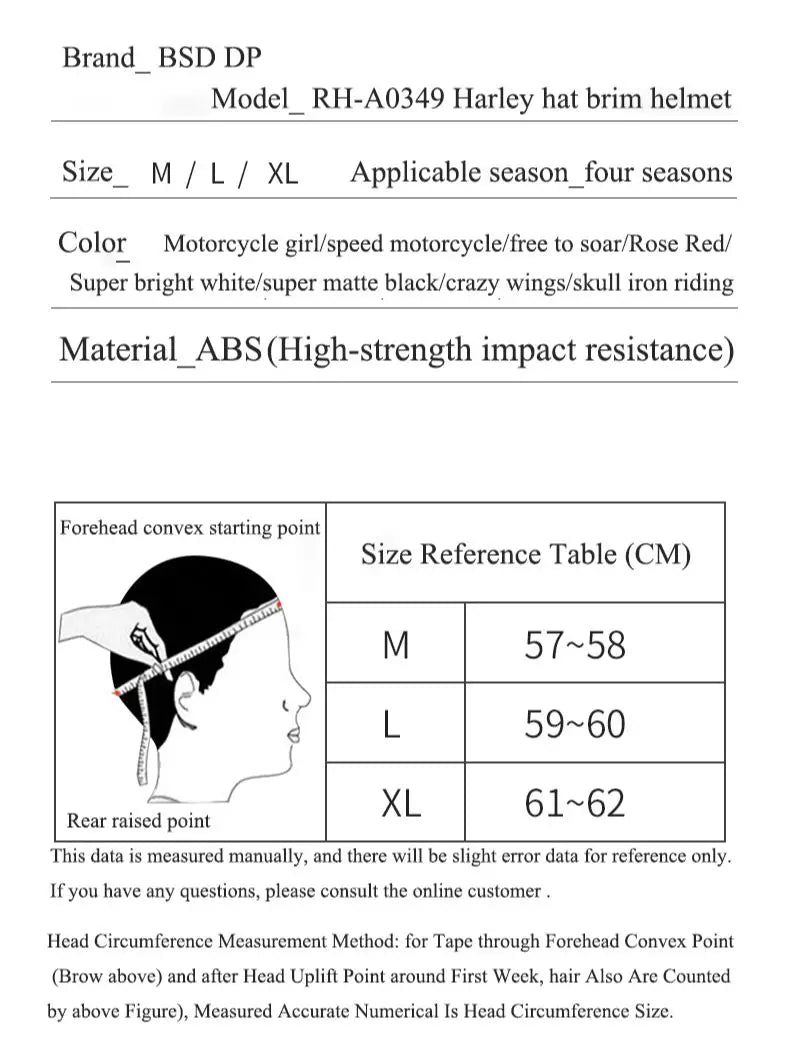Half Helmets – V Retro Motorcycle Helmet, Lightweight All-Season Cruiser Helmet for Men & Women