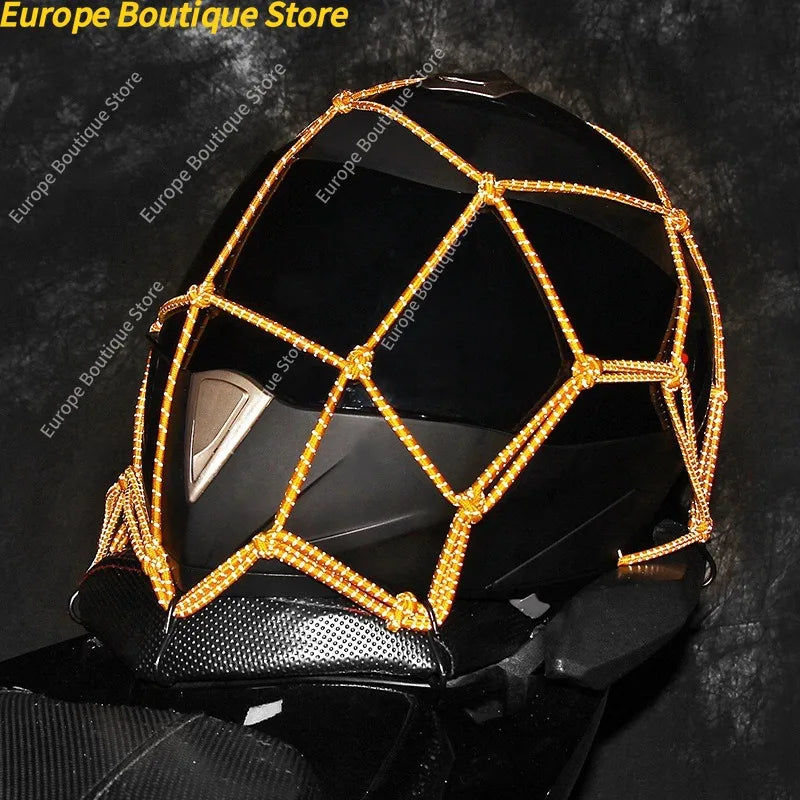 Cargo Net – Reflective Motorcycle Helmet & Luggage Bungee Net