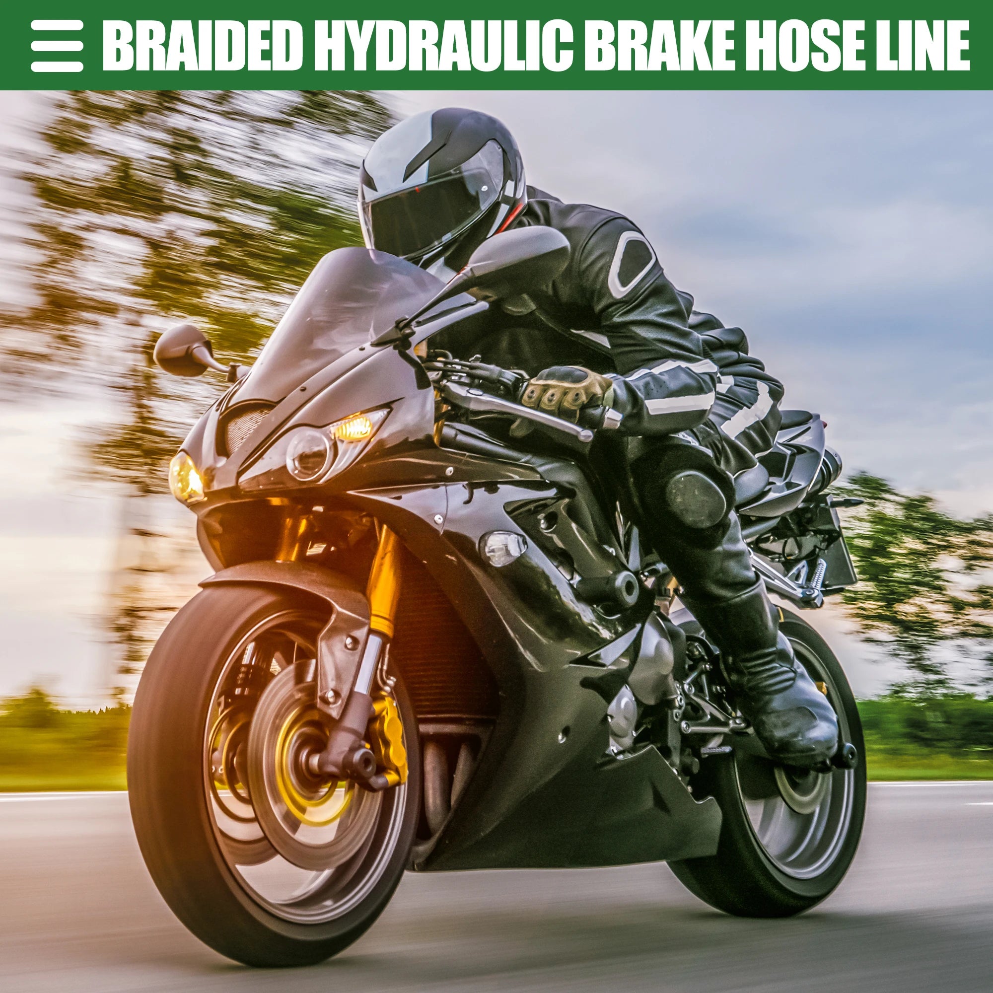 28° Braided Hydraulic Brake Hose – Brake Line Tools – Motorcycle Dirt Bike Motocross Brake Line Oil Hose – M10×1.25 – 30cm to 170cm – Black – from $18