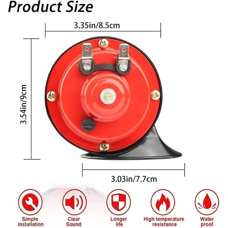 Motorcycle Horn – 12V/24V/48V Super Loud Waterproof Snail Horn