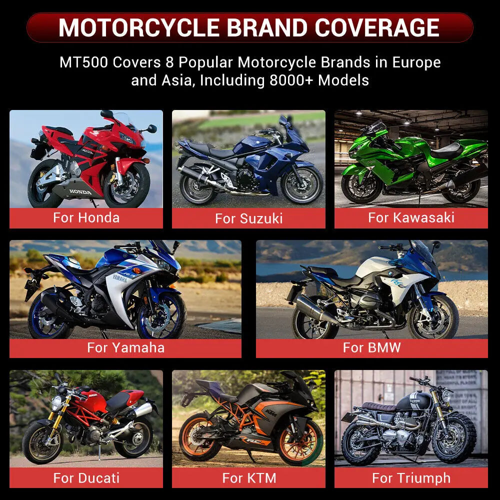 ANCEL MT500 Motorcycle Diagnostic Tablet – US Version – Full System + 30+ Resets + ECU Coding – Harley / Indian / Polaris / BRP + Asian – $1,196