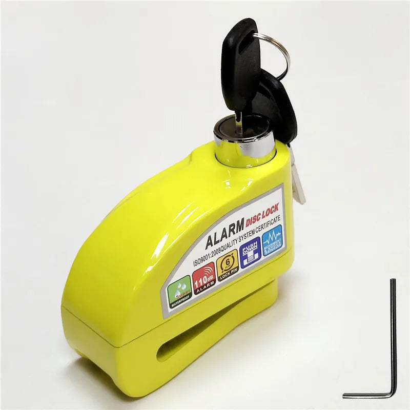 Falante Motorcycle Alarm Lock Safety Anti-Theft Disc Brake Aluminum Alloy Motorbike Bicycle Accessories – Model 8302 – 21x14x4cm – 18 Color Styles