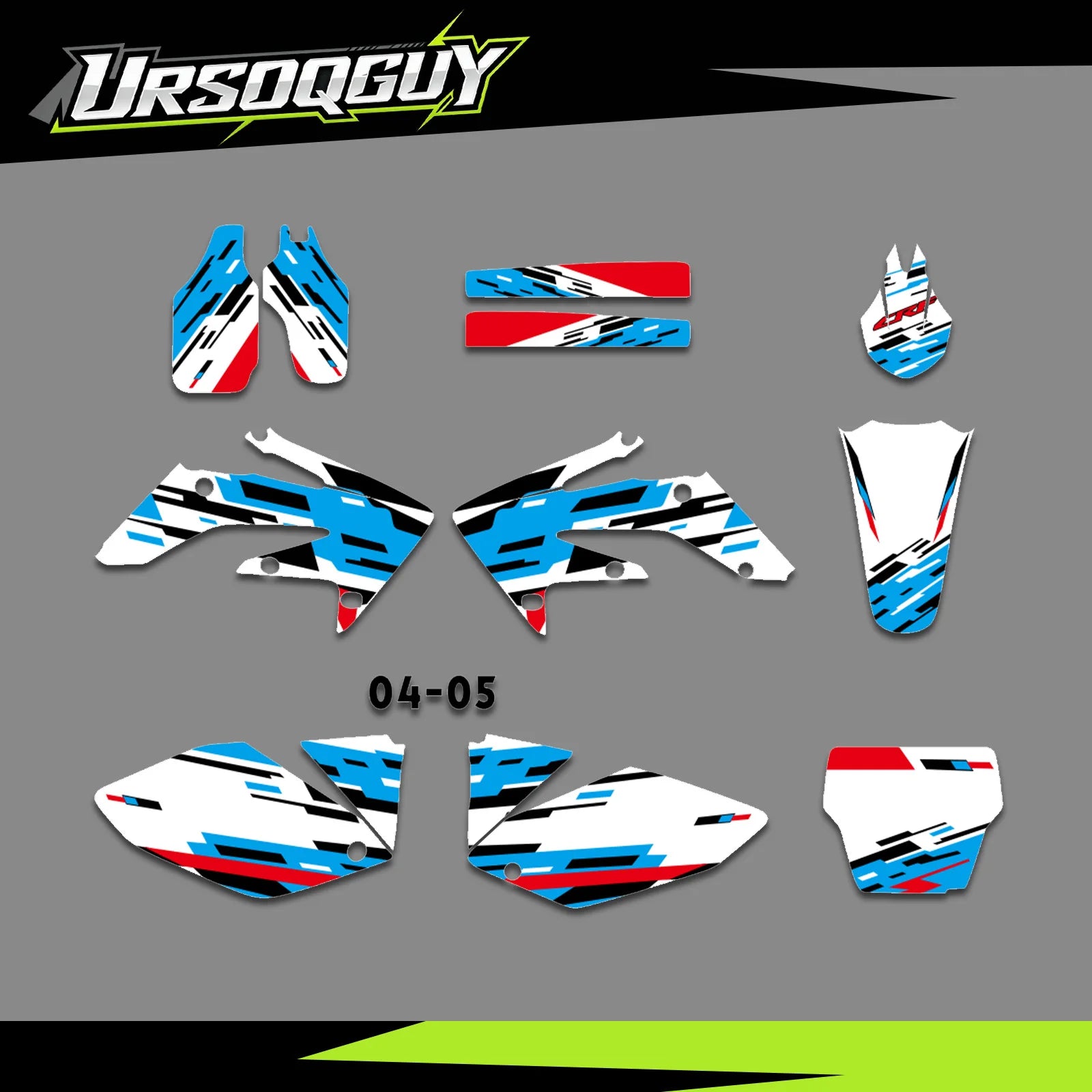 Honda CRF250R 2004–2009 Motorcycle Graphic Background Decal Sticker Kit – 12 Designs – 29mil / 35mil Glossy or 31mil 3D – Ships from USA – $72–$78