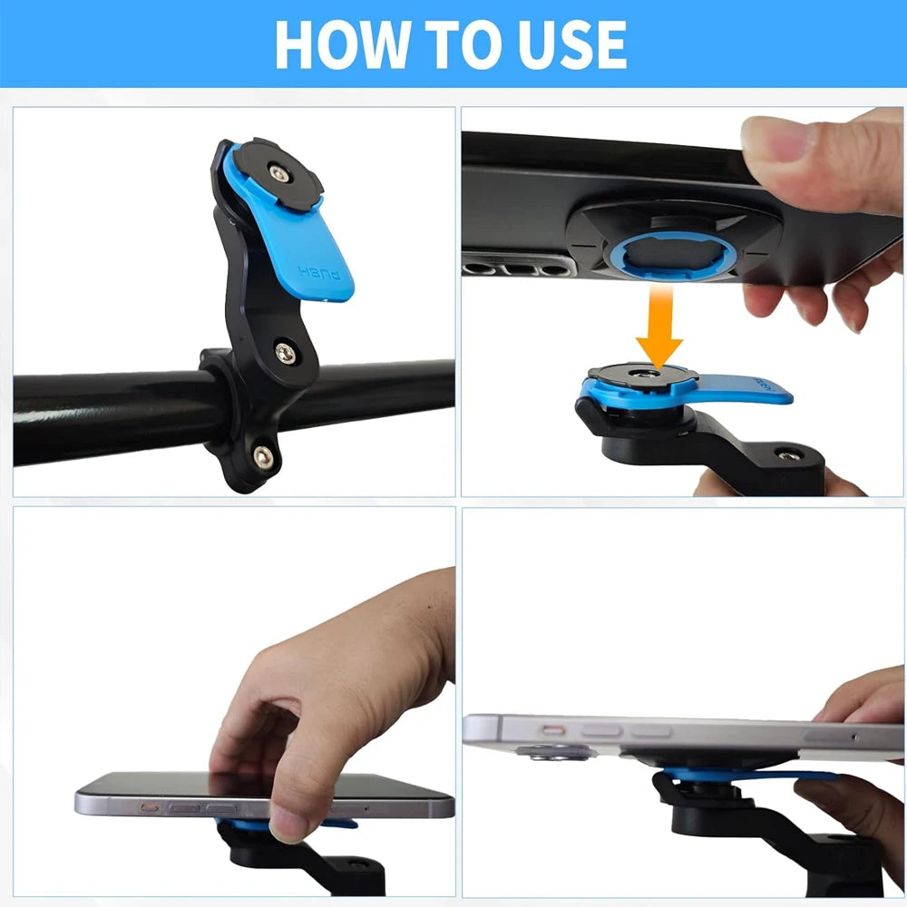 QUAD LOCK Anti-Vibration Motorcycle Phone Mount – Universal Shock-Absorbing Handlebar Holder for Bikes & Scooters