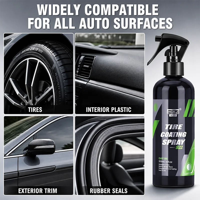 Tire Shine Coating Spray – Waterproof Anti-UV Anti-Crack Dust Repellent Gloss Renovator – Tire Plastic Leather – $12–25