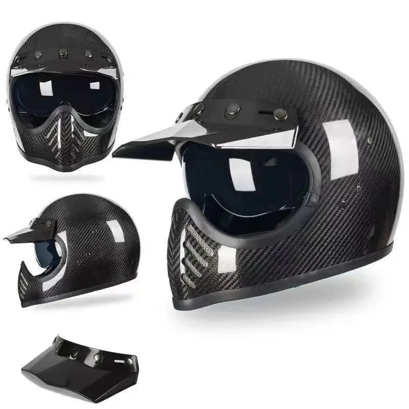 Carbon Fiber Helmets – Forged Carbon Fiber Ultra-Light Motorcycle Half Helmet for Men & Women