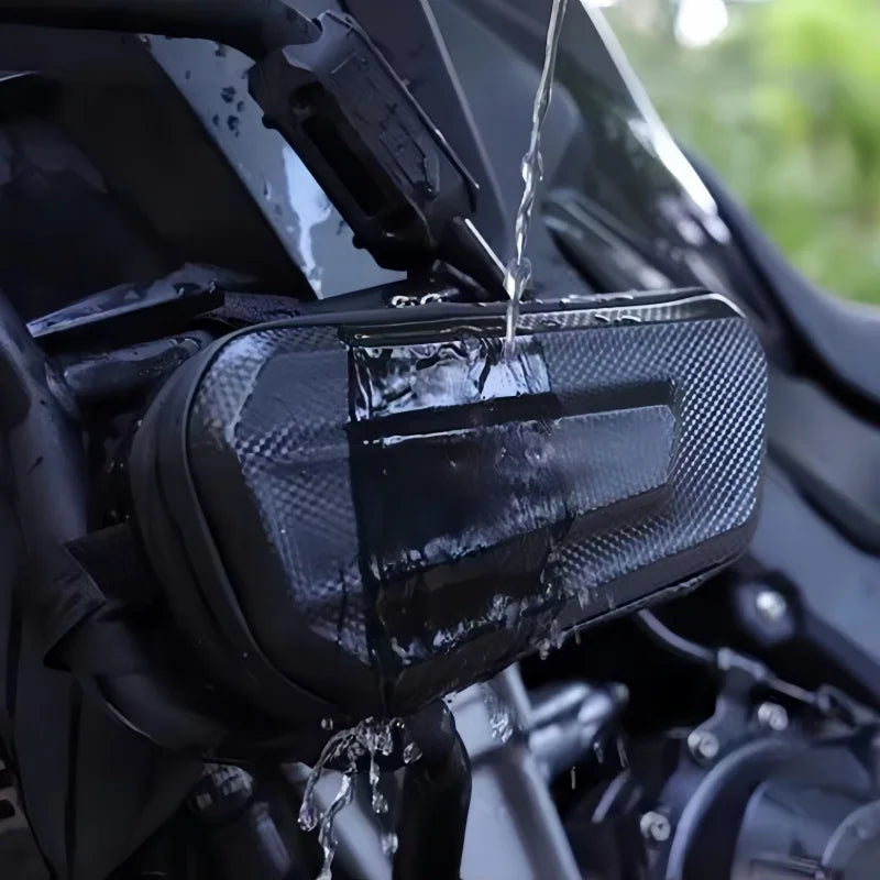 Large Capacity Motorcycle Side Bag Universal No Logo Saddlebag Waterproof Multifunctional Storage Pouch EVA Hard Shell Triangle Bag – Black (Left-B / Right-A / One Pair-AB)