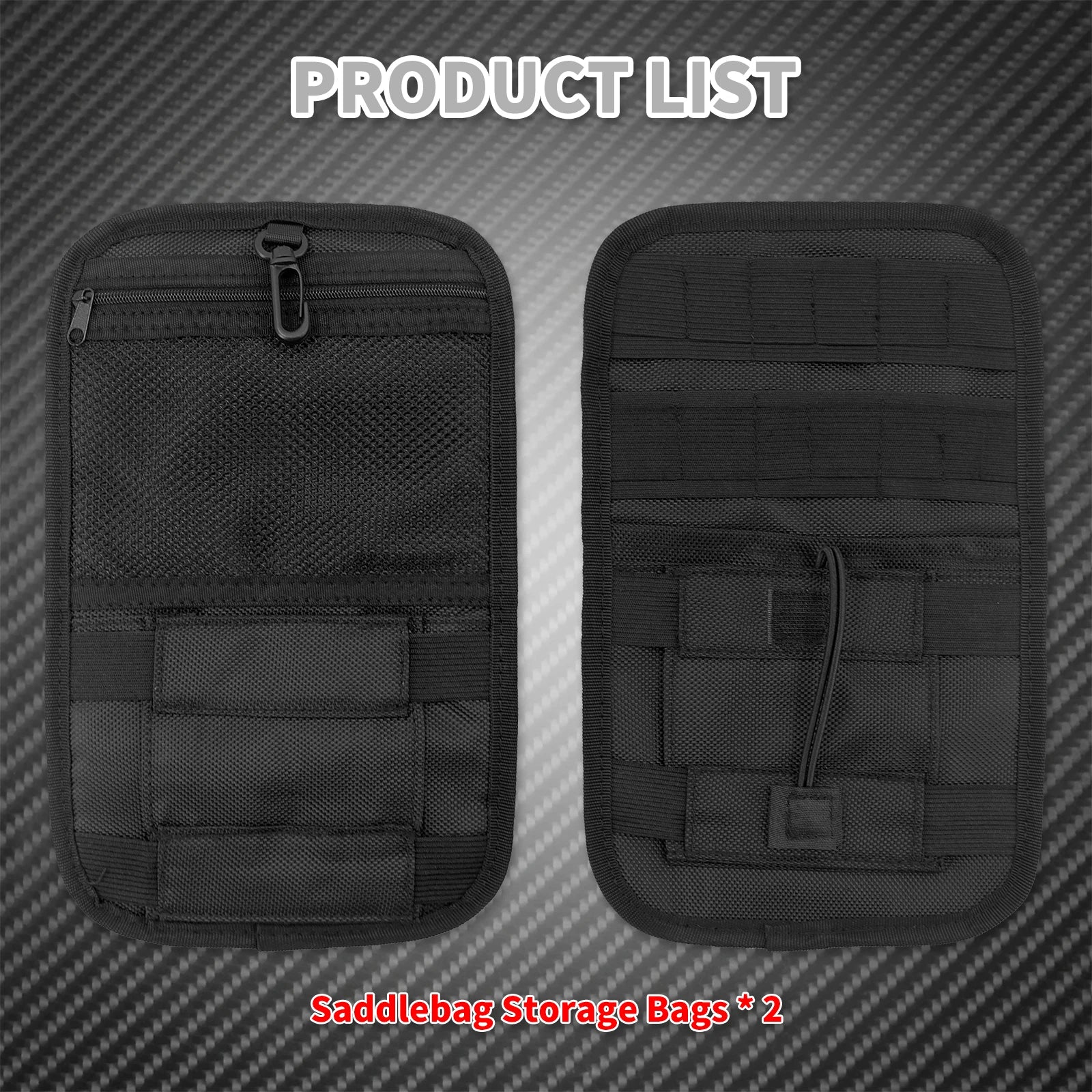 MACTIONS Motorcycle Saddlebag Organizer Hard Bags Inner Storage Case for Harley Touring Road King Street Glide Electra Glide Dyna Softail 1993-Up – Nylon Waterproof Zippered Pockets