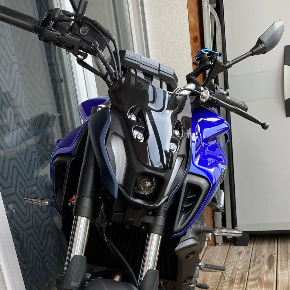 For Yamaha MT-07 MT07 MT 07 2021 2022 2023 2024 Motorcycle Accessories Windshield Windscreen Windproof Wind Screen Deflector – JINMOCYCLE ABS Pre-Drilled Carbon Fiber Grey Black Clear