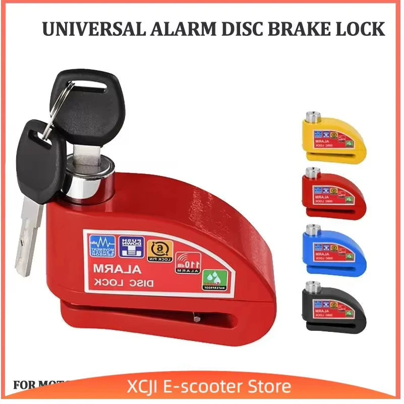 Motorcycle Bicycle Scooter Alarm Lock Wheel Disc Brake Waterproof Anti-Theft Aluminum Alloy Safety Brake Lock Moto Accessories – 5 Styles