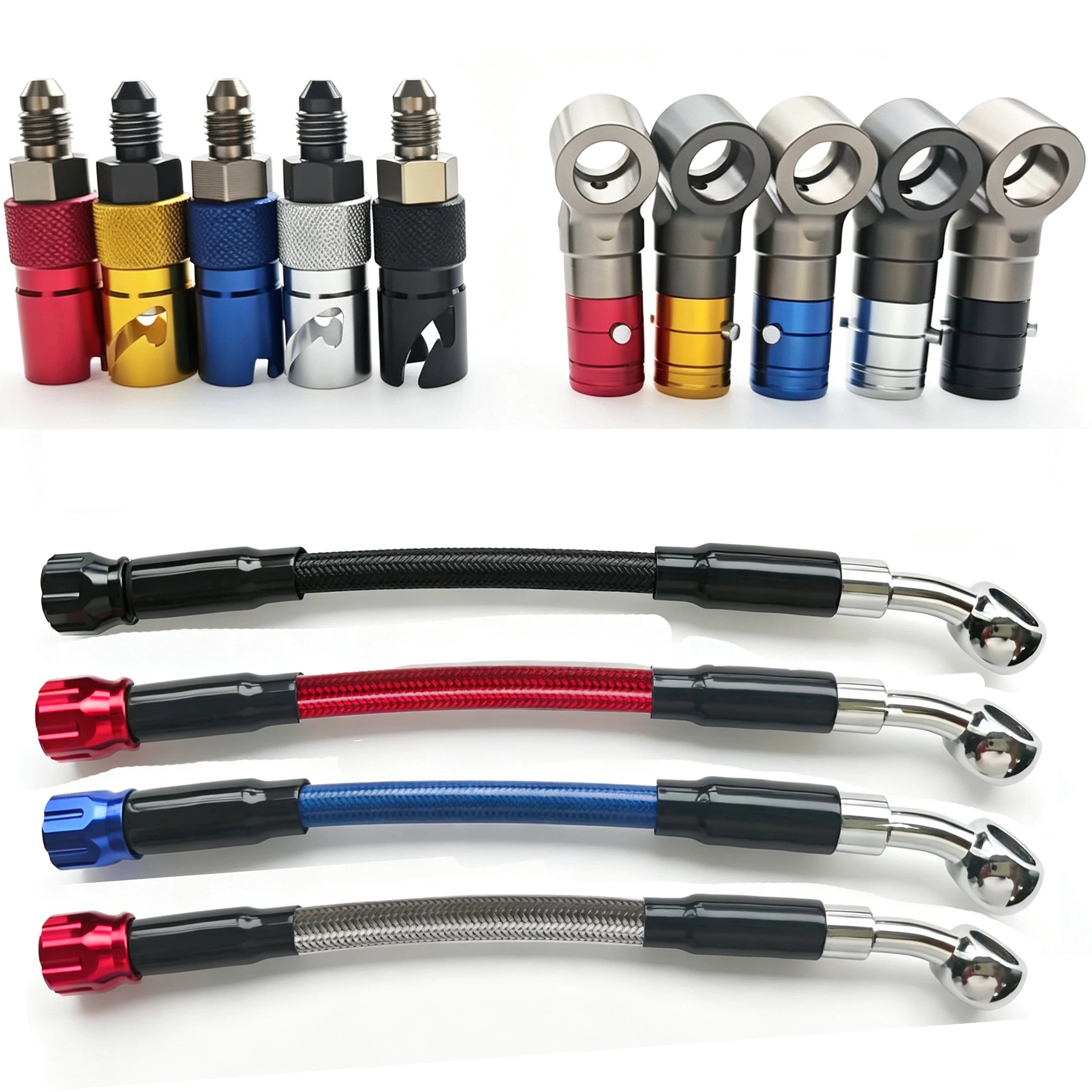Universal Motorcycle AN3 Aluminum Caliper Brake Line Hose Adapter – Brake Line Tools – Quick Disconnect Brake Hose Oil Breaker Connector – 7075 CNC – Yamaha Honda Kawasaki Suzuki BMW Ducati – from $12