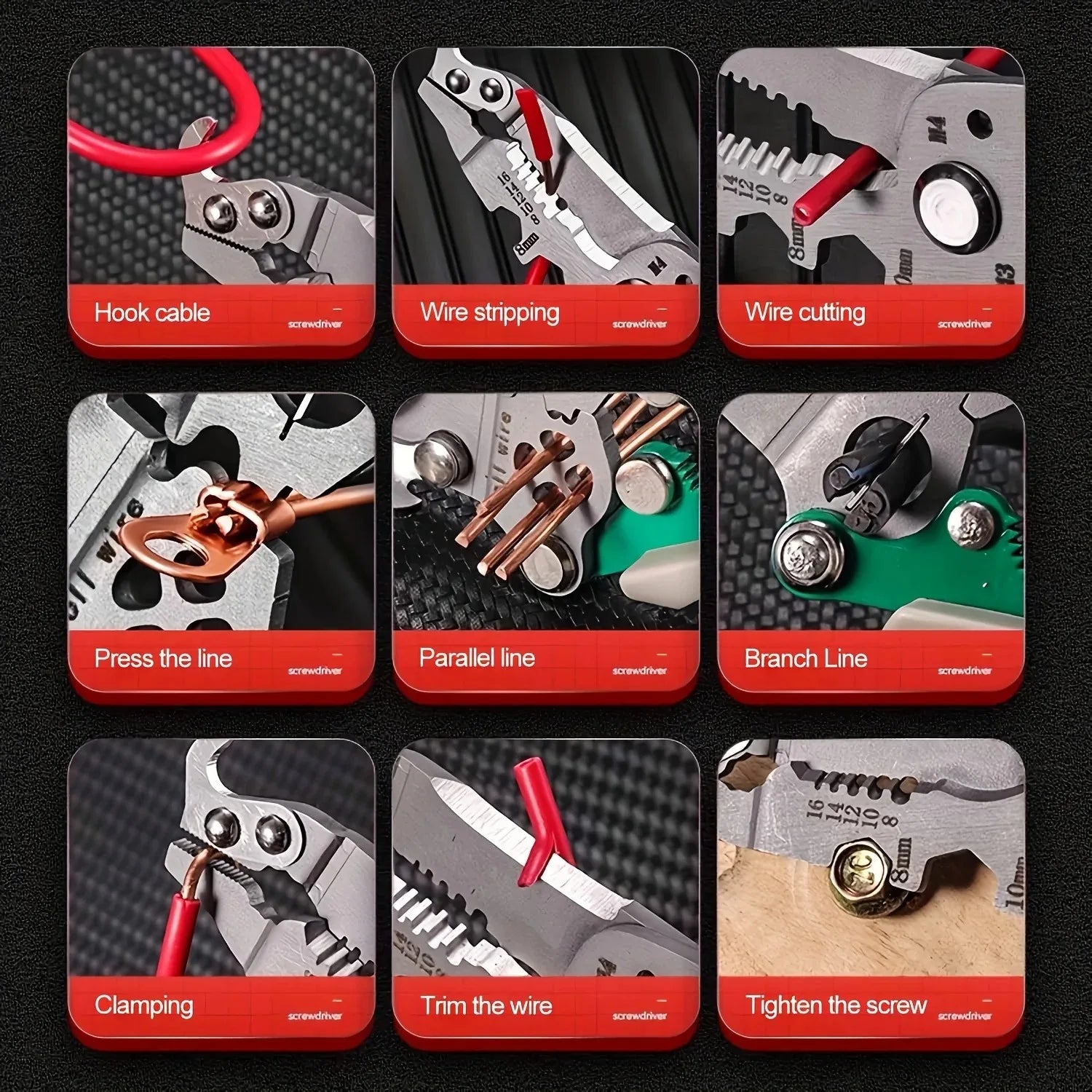NIUXIANG Multifunctional Foldable Wire Stripper Crimper Cutter Pliers – Motorcycle Electrical Circuit Repair – $9