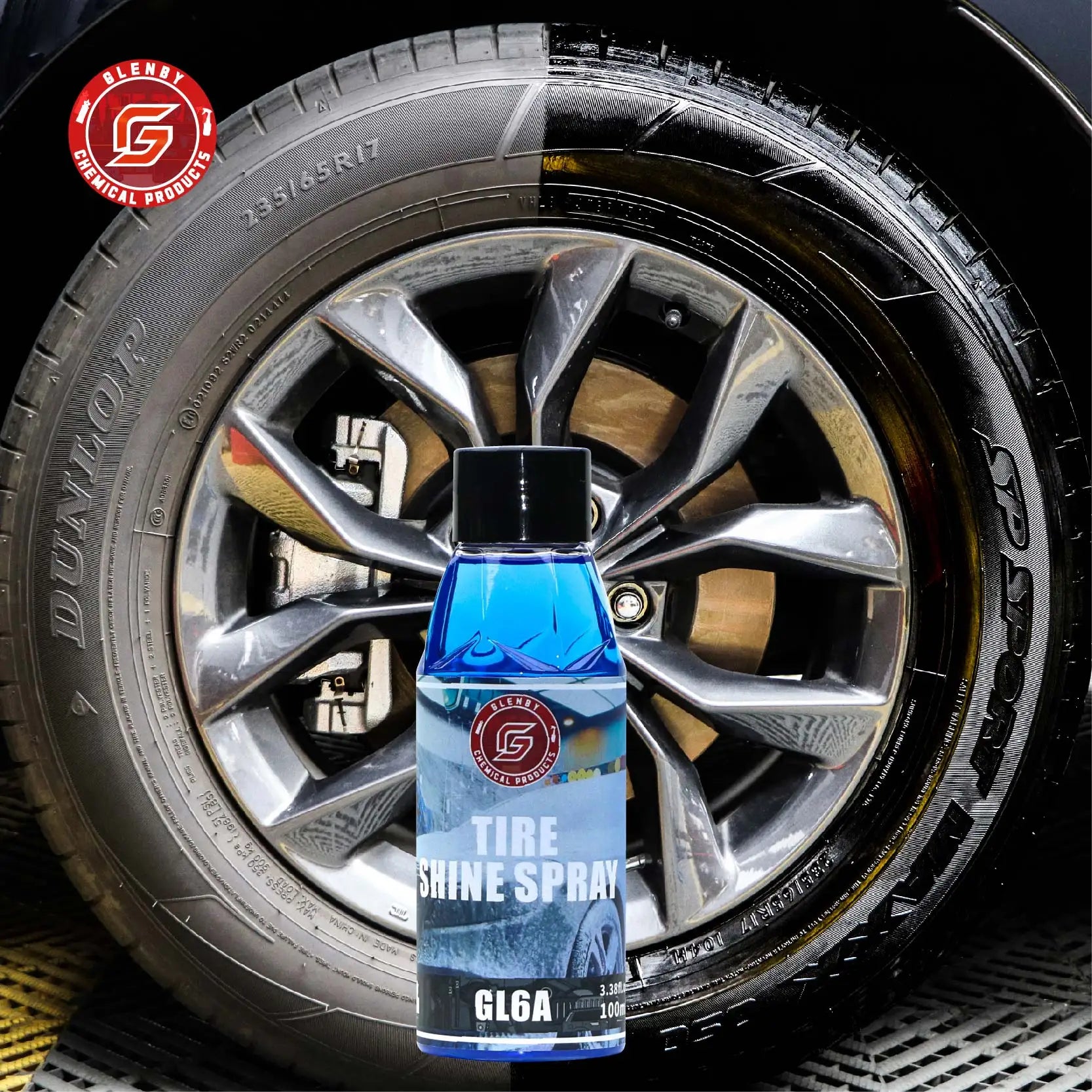 Glenby GL6A Tire Shine Spray – Wet Black Glossy Finish with One Quick Spray – 100ml / 200ml / 300ml / 500ml – $12–40