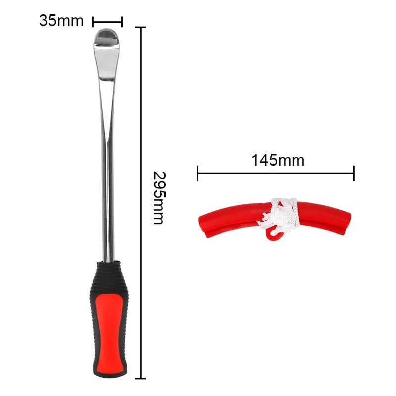 29cm Steel Tire Iron Lever Kit with Rim Protectors – 3pcs – Motorcycle Bicycle Tire Changing Repair Kit – $24